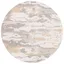 Ivory and Grey Abstract Handmade Wool Round Rug, 6' x 6'