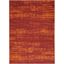 Rectangular 6' x 9' Red Abstract Synthetic Rug