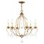 Antique Gold Leaf 6-Light Brass Chandelier with Candelabra Base