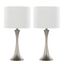 Lenuxe 24" Off-White and Frosted Silver Metal Table Lamps Set