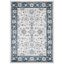 Elegant Cream/Navy Hand-Knotted Synthetic Rectangular Area Rug