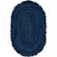 Handwoven Boho Chic Black and Navy Cotton Oval Rug, 3' x 5'