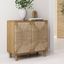 Beacon Light Brown Wood and Seagrass Storage Cabinet with Adjustable Shelves