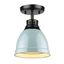 Duncan 9" Black Seafoam Transitional Flush Mount Light