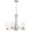 Polished Nickel 29" 9-Light Chandelier with White Cylinder Shades