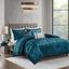 Teal Microfiber Down Alternative 5-Piece Bedspread Set