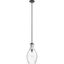 Everly 18" Black Steel and Clear Glass Pendant Light