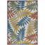 Ivory Multi Floral Synthetic Rectangular Area Rug 5'3" x 7'5"