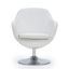 Elegance White Faux Leather Barrel Swivel Accent Chair