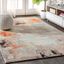 Blue and Orange Abstract Flat Woven Synthetic Area Rug