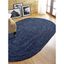 Elegant Navy & Smoke Blue 30" x 50" Oval Braided Chenille Rug