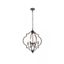 Sandara Weathered Oak 4-Light Metal Pendant