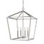 Contemporary Satin Nickel 4-Light Glass Pendant