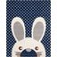 Navy and Ivory Bunny Hand-Tufted Wool Kids Rug 8' x 10'