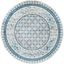 Brentwood Blue and Yellow Round Synthetic Area Rug