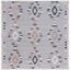 Grey and Blue Geometric Wool Synthetic Square Rug