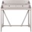 Transitional Wyatt 40" Writing Desk with Hutch and Drawers in Quartz Grey