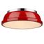 14" Transitional Chrome Indoor Flush Mount with Red Shade