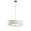 Transitional 20" Black and White Drum Pendant with Nickel Finish