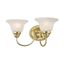 Polished Brass 2-Light Vanity with White Alabaster Glass