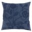 20" Navy Embroidered Floral Cotton Square Throw Pillow