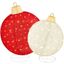 Large Red and White LED Lighted Outdoor Ornament Set