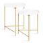 Ulani Modern Geometric Nesting Tables in Polished Gold and Gray