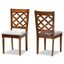 Contemporary Grey Fabric and Walnut Wood Dining Chair Set