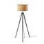 Walnut Wood Tripod Floor Lamp with Rattan Shade