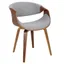 Curvo 22'' Walnut and Grey Contemporary Upholstered Side Chair