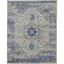 Ivory and Light Blue 8' x 10' Rectangular Viscose Rug