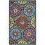 Handmade Blue Floral Wool 3' x 5' Area Rug