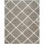 Diamond Weave Grey & Ivory Synthetic 9' x 12' Shag Area Rug