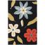 Black Floral Handmade Wool Tufted Rectangular Rug, 8' x 10'