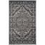 Silver and Black Medallion Synthetic 4' x 6' Rug