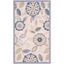 Ivory and Blue Floral Hand-Knotted Wool Area Rug