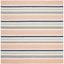 Ivory and Multi Striped Hand-Tufted Wool Kids Rug, 5' x 5'