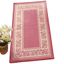 Pink Floral Border Rectangular Washable Accent Rug