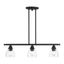 Montgomery 3-Light Black Hand Blown Glass Linear Chandelier