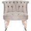 Mushroom Tufted Barrel Accent Chair with Wood Legs