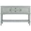 Distressed Gray Wood and Metal Hallway Table with Storage