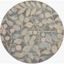 Handmade Round Grey and Beige Floral Synthetic Rug