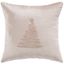 Beige 20" Square Cotton and Viscose Holiday Pillow