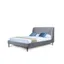 Full Gray Velvet Upholstered Bed with Black Legs