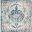 Elegant Navy & Light Blue Hand-Knotted 5' Square Synthetic Rug