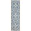 Blue and Ivory Hand-Tufted Wool Runner Rug, 24" x 10"