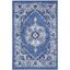 Navy Floral Synthetic Rectangular 2' x 3' Area Rug