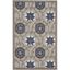 Aloha Floral Bloom Grey/Blue Synthetic 2'8" x 4' Indoor/Outdoor Rug