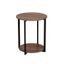 Ashwood Round 20" End Table with Black Metal Frame and Storage Shelf