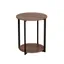 Ashwood Round 20" End Table with Black Metal Frame and Storage Shelf